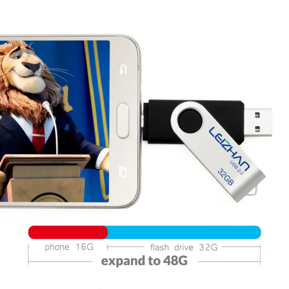 LEIZHAN мобильный USB флеш накопитель 128 Гб 64 ГБ 32 16 8 4 карта памяти микро U Диск otg usb