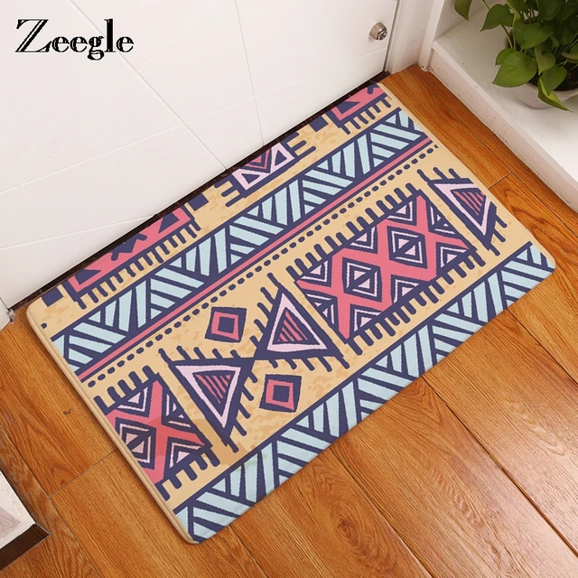 Zeegle Ethnic Style Entrance Doormats Washable Kitchen Floor Carpet Zeegle Ethnic Style Entrance Doormats Washable Kitchen Floor Carpet Non Slip Bathroom Mats Bedroom Bedside