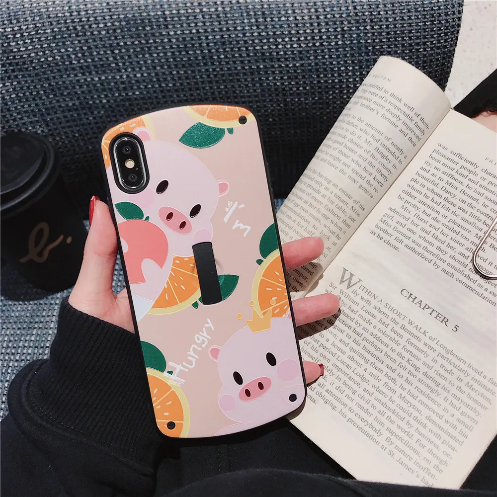 Чехол для iPhone X, XR, XS, Max, 6, 6 S, 7, 8 Plus, красивый, милый, фруктовый поросенок, яблочный апельсиновый, невидимый, задняя крышка