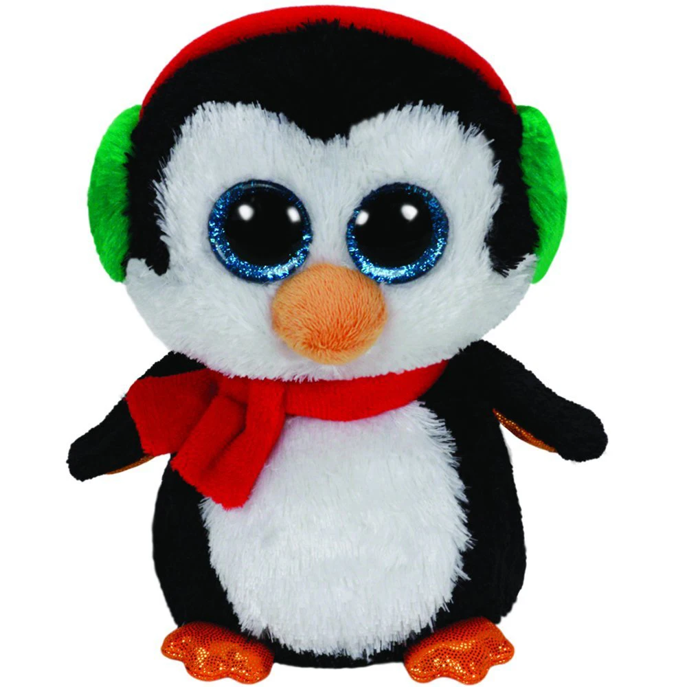 

Pyoopeo Original Ty Boos 10" 25cm North the Penguin Plush Medium Soft Big-eyed Stuffed Animal Collectible Bird Doll Toy