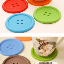 Креативные бытовые принадлежности, круглые силиконовые подставки Милая пуговица подставка для кружки 100 шт/партия