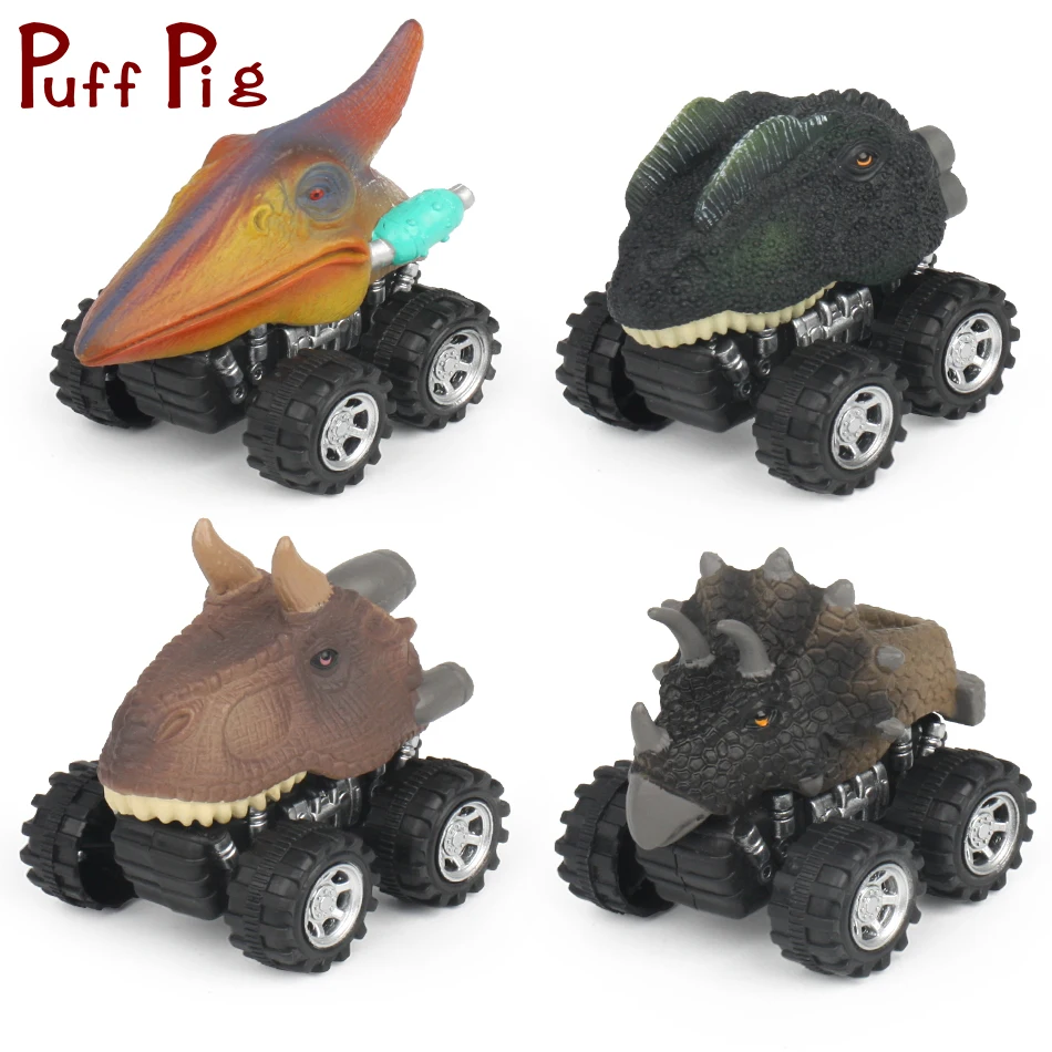 

6Styles Mini Dinosaur Diecast Vehicles Animal Pull Back Car Model With Big Wheel Toys For Children Boy's Christmas Gift