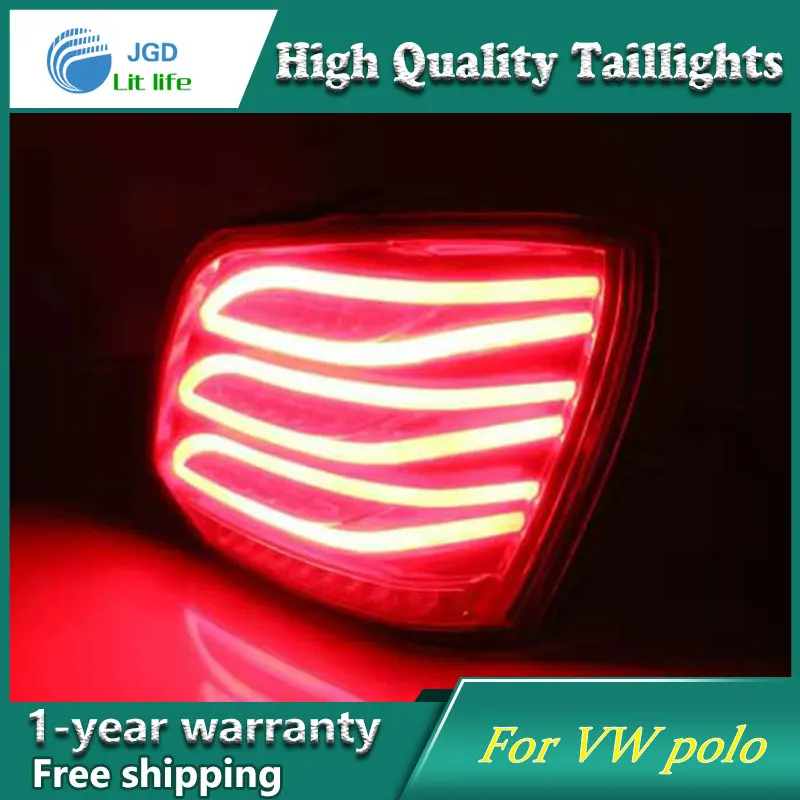 Автомобильный стильный задний фонарь для Фольксваген Поло 2011- задний светильник s светодиодный задний светильник светодиодный DRL+ тормоз+ Парк+ сигнальный стоп-сигнал
