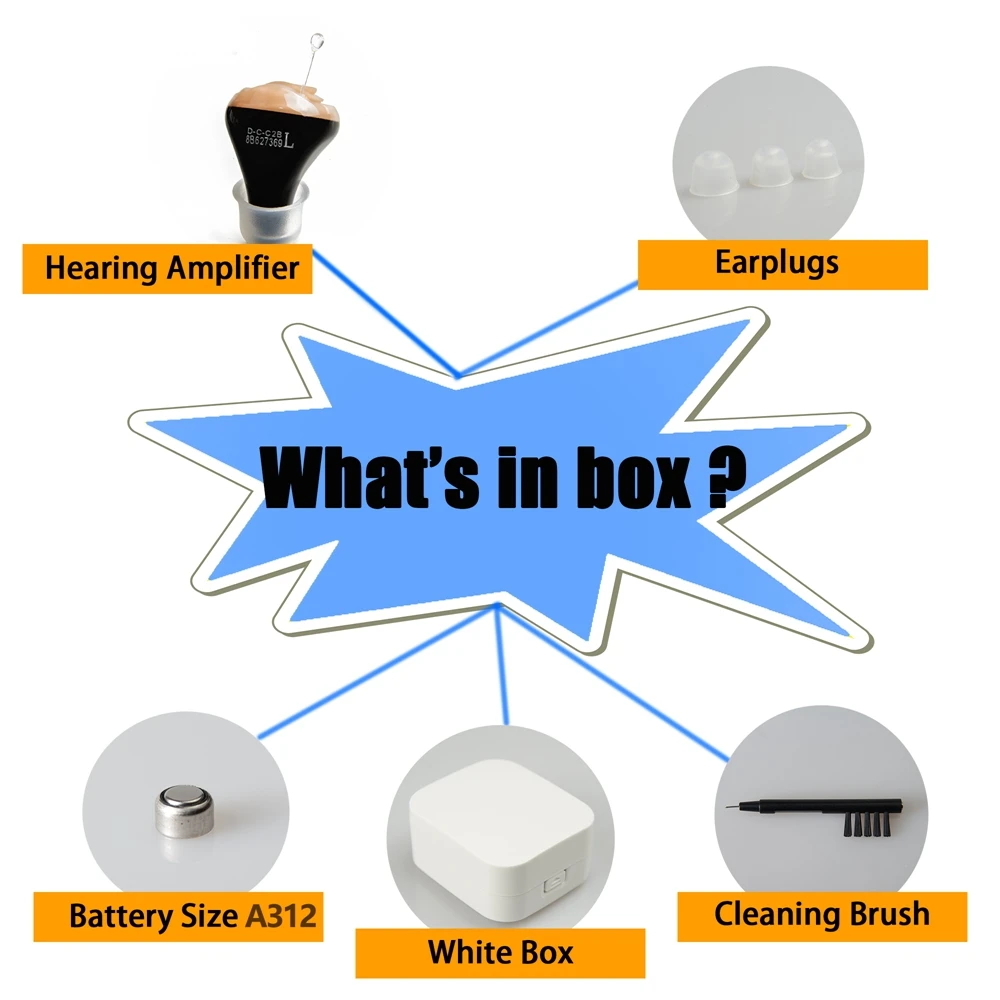 JF1 CIC Digital Hearing Aid Tuneable Sound Amplifier In The Ear Portable Invisible Senior Hearing Aids Battery 312