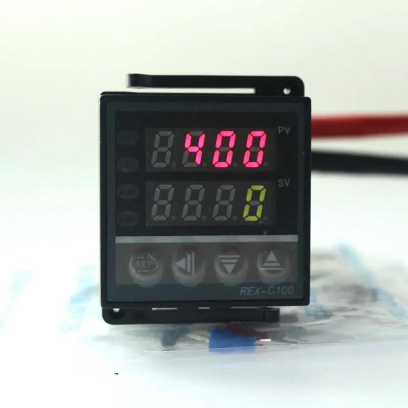 

AC 220V SSR Output Dual Digital Thermostat REX-C100 Universal PID Temperature Controller 100V~240V AC with Thermocouple K