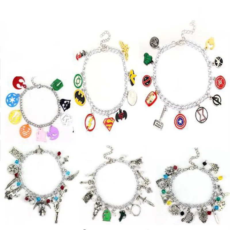 

Avengers Charm Bracelet Doctor Who Horcrux Walking Dead Bangle Star Wars Supernatural Legend of Zelda Game of Thrones Bracelet