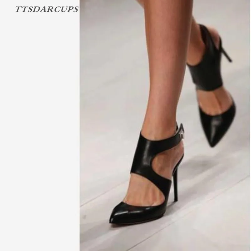 

TTSDARCUPS New Design Autumn High Heels Pumps Sandals 12.5CM Fashion Pointed Toe Buckle Strap Gladiator Thin Heel Woman Shoes
