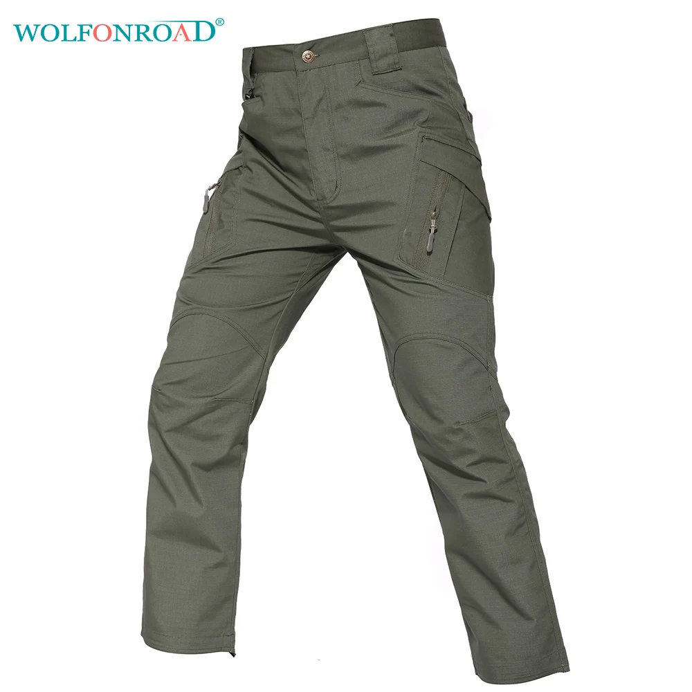 WOLFONROAD IX9 Men Pants Outdoor Hiking Trousers Checker Fabric Cargo Pants Military Tactical