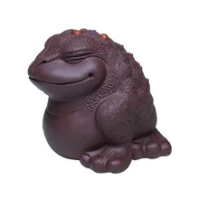 Фиолетовая глина yixing чай домашнее животное трехногий Золотая жаба ручной работы бутик чай играть дома маленькая скульптура чайная церемония чайные аксессуары