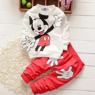 Г. Комплект одежды для малышей с принтом Микки Мауса; модная одежда - Цвет: Red Mickey