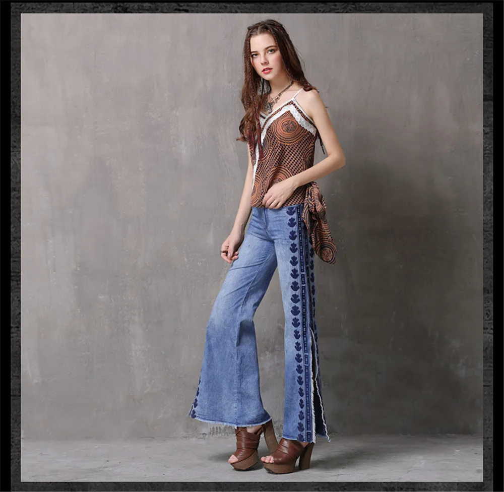 Vintage Style Summer Print Lace Top Female 2018 Boho New Chiffon Women's Shirt V-Neck Patchwork Flare Hem Tops T-shirts (8)