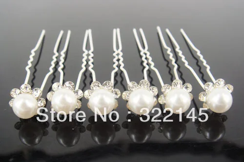 

50Pcs Wedding Bridal Pearl & Ctystal Hair Pins New Free Shipping