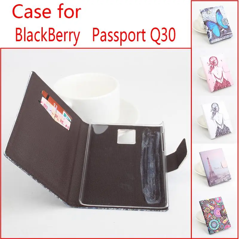 Кожаный чехол-книжка HongBaiwei для Blackberry Passport Q30 чехол телефона с рисунком бабочки и