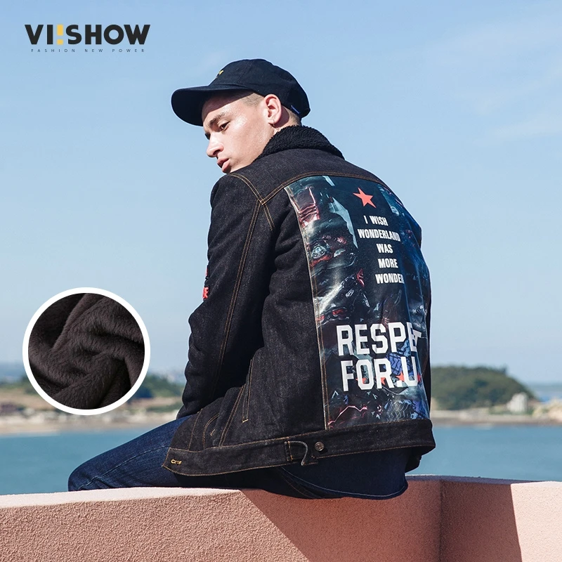 Viishow зимний наплыв Мужская Повседневная джинсовая куртка зимняя Толстая ретро