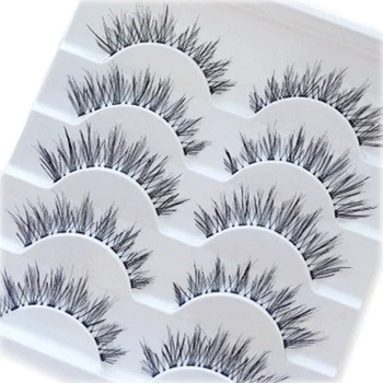

High Quality 5 Pairs/Set Handmade Natural Fashion Long False Eyelashes Thick Cross Soft Natural Eye Lashes Beauty Tools