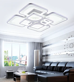 

LED 50w The infinite dimmer remote control square acrylic chandelier lamp of the sitting room the bedroom contemporary