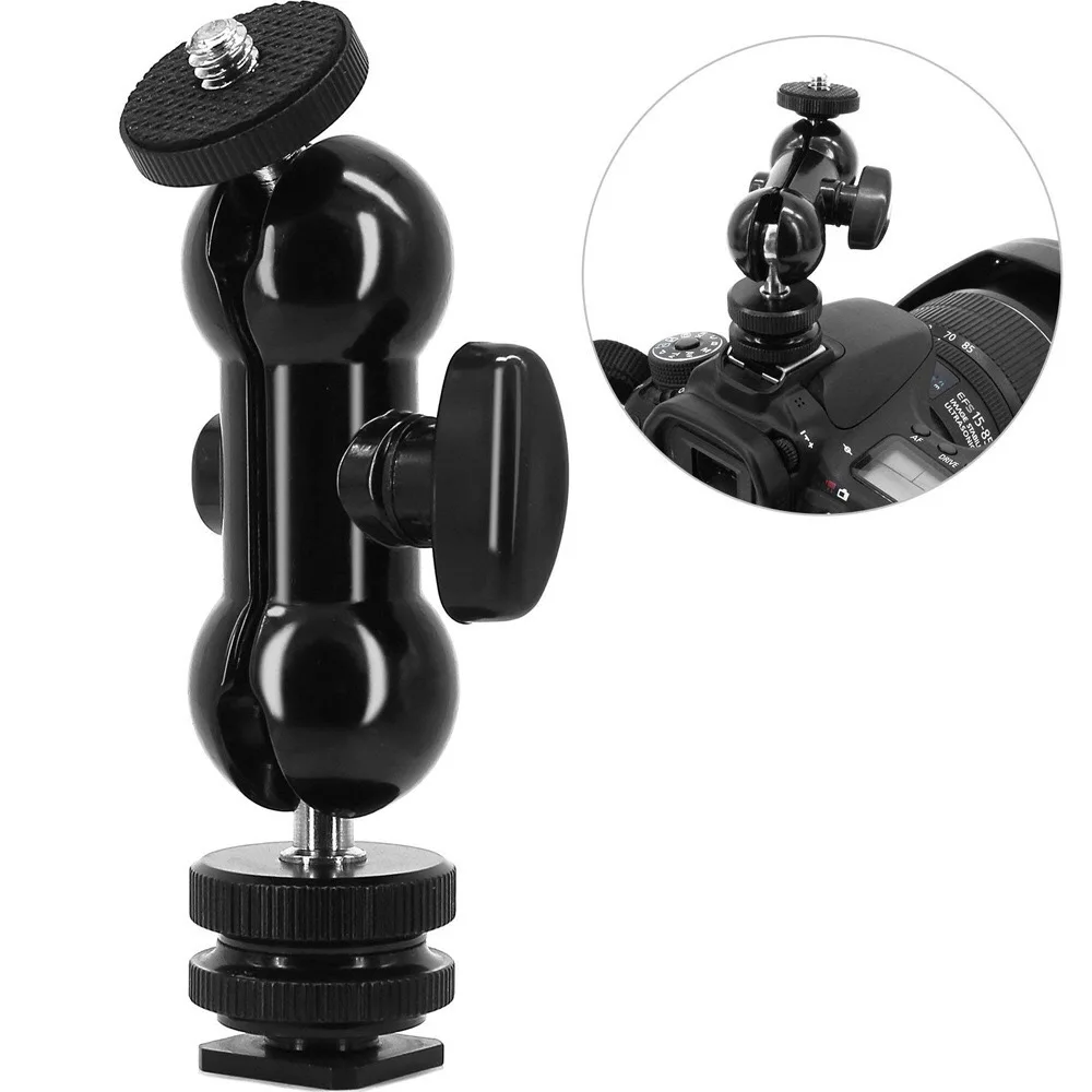 

SmallRig Cool Ball Head Multi-function Double Ballhead Magic Arm Bracket with Cold Shoe Mount 1/4" Screw for Monitors Led Light