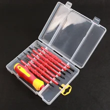 Electricians Screwdriver Hand Tool Set Electrical Fully Insulated High Voltage Multi Screw Head Type 9 in 1 electricians grade insulated screwdriver set pp coating anti shock red handled magnetic head 1000volt repair hand tool