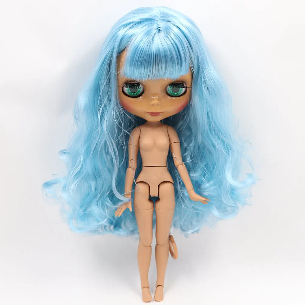 Ледяной обнаженный завод Blyth кукла No. BL6227 синие волосы тела шоколадная кожа Neo 30 см BJD