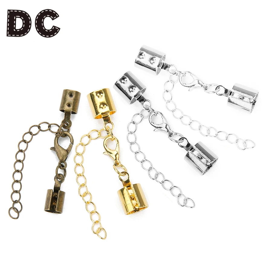 Buy 10set/lot Fit 3/4/5/6/8mm Round Leather Cord End