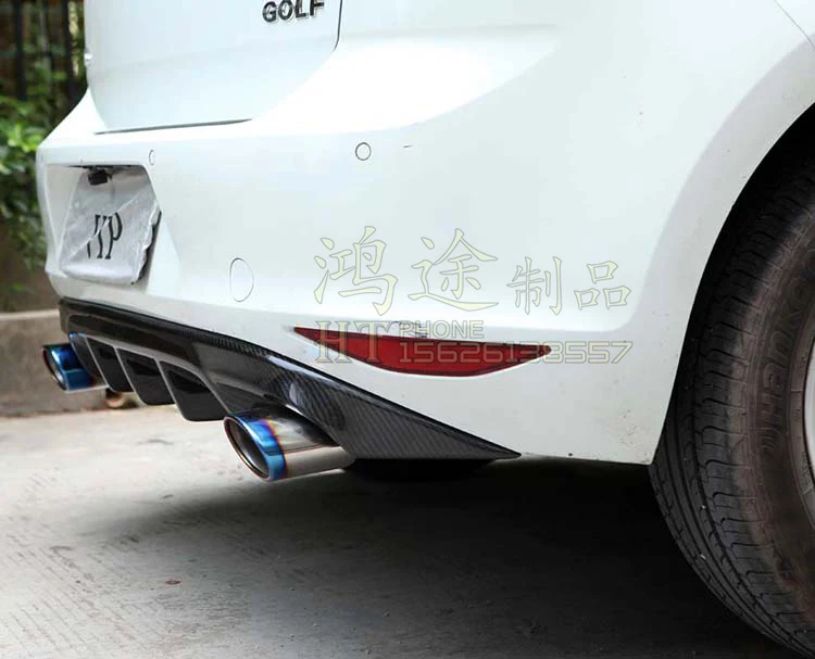 Подходит для Volkswagen Golf 7 7GTI Rline углеродного волокна задний диффузор БАМПЕР СЗАДИ губы задний спойлер
