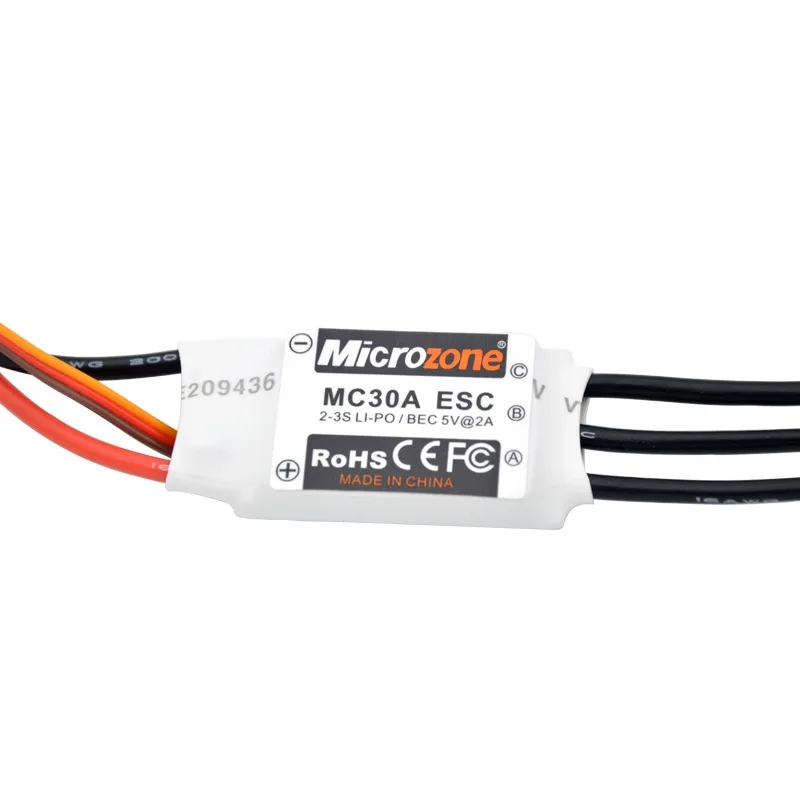 

Microzone MC-30A ESC 2-3s 5V/2A BEC brushless electronic speed controller for RC hobby model helicopter airplane drone car boat