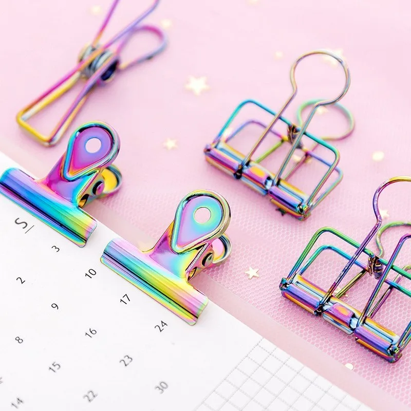 

1PCS New Metal Office Paper Document Binder Clips Long Tail Student File Swallowtail Clip