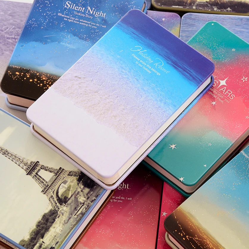 New HOt Sale Star Diary Notebook Color Paper Metal Cover Silent Night Notepad Book Journey Diary Note Book Random Color New HOt Sale Star Diary Notebook Color Paper Metal Cover Silent Night Notepad Book Journey Diary Note Book Random Color