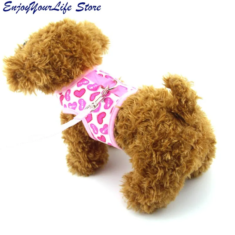 Small Pet Dog Harnesses Adjustable Soft Breathable Dog Harness Mesh Vest Harness Leash Dogs Puppy Cat Collar Pets Chest Strap
