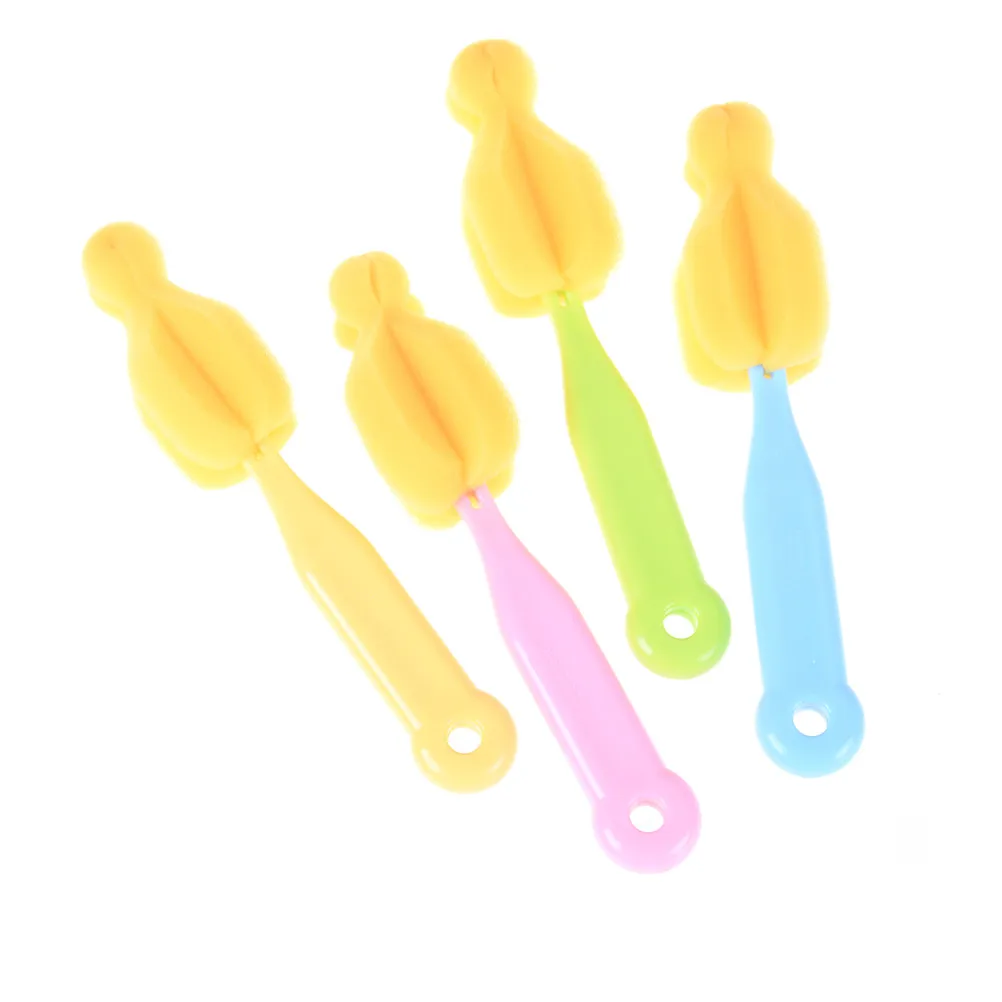360 Degree Rotating Sponge yellow Baby Nipple Brush Babies Teat