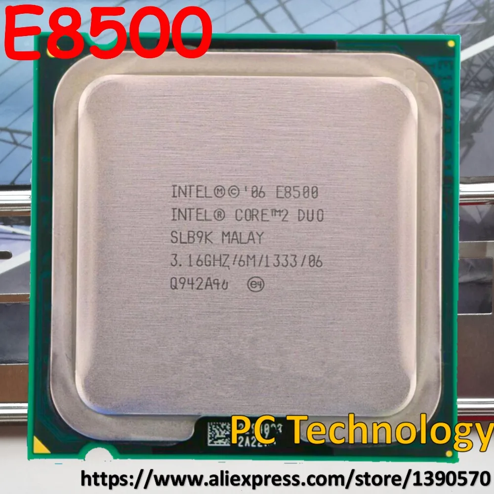 Оригинальный процессор Intel Core2 DUO E8500 3 16 ГГц/LGA775/6 МБ/двухъядерный Бесплатная