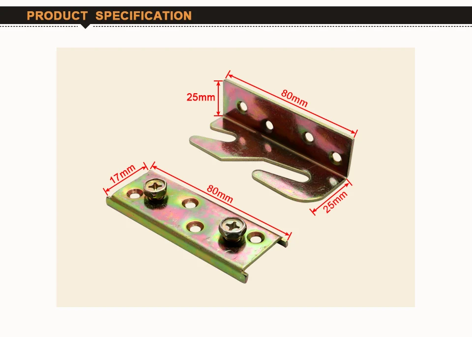4 шт. петля для кровати 80x25x25 мм Соединительная петля для ремонта кровати Замена Цветная оцинкованная Соединительная петля для мебели стула