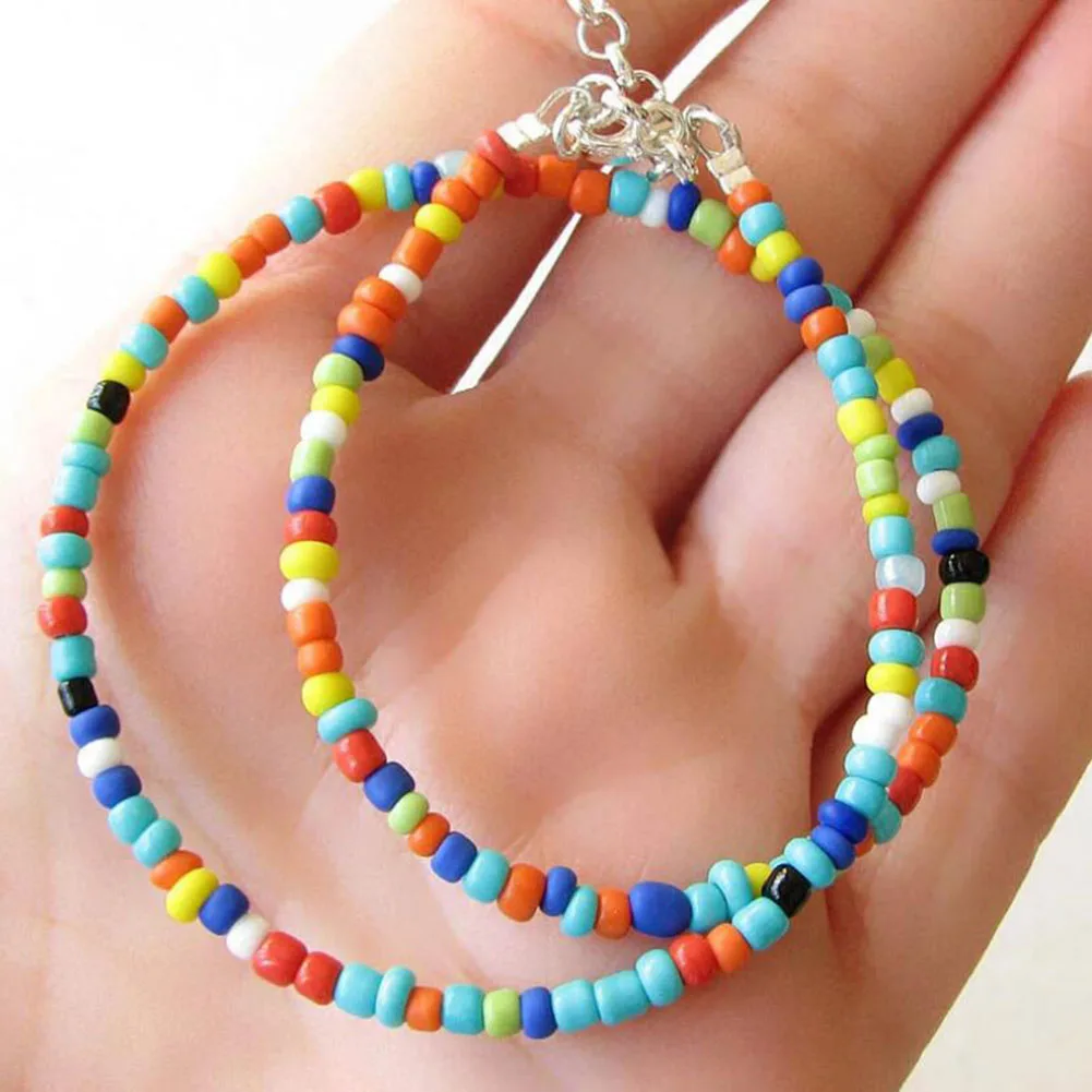 

Bohemian Handmade Rainbow Beads Choker Necklace Boho Candy Color Bead Satellite Necklace Women Fashion Jewelry Necklaces