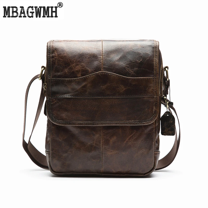 

MBAGWMH 100% Genuine Leather Messenger Bag Men Leather Casual 2017 Small vintage High Quality Men's Crossbody bags