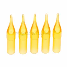 50 шт. Наконечник иглы для татуажа одноразовая шапочка насадки Пластик трубка желтый Стерилизованные с круглым горлышком, составленных из предметов разных размеров 3R 5R 7R 9R 11R