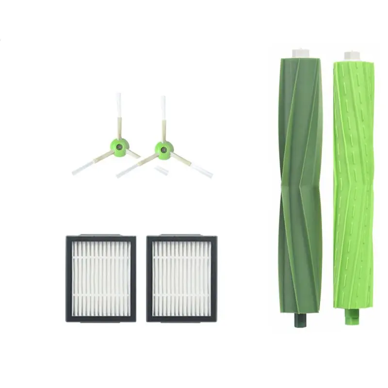 

For iRobot Roomba i7 E5 E6 Vacuum Cleaner HEPA Filters Green Side Roller Brushes