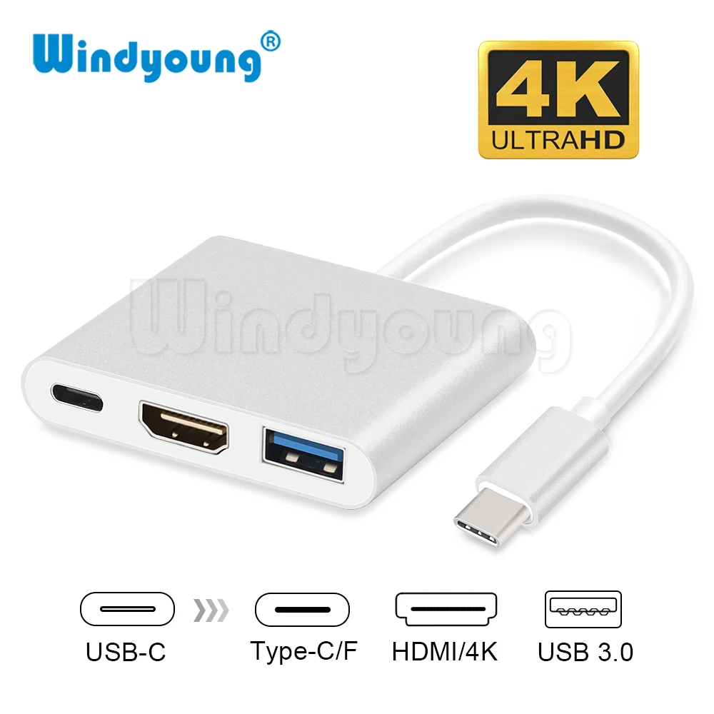 Usb C Hub Hdmi Adapter For Macbook Air Usb Type C Hub To Hdmi 4k Usb 3.0 With Usb-c Power Delivery Usb Hub For Samsung - Docking Stations & Usb