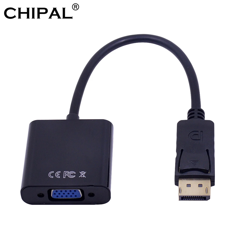 

CHIPAL High Quality Male DisplayPort Display Port DP to VGA Female Adapter Cable Converter for MacBook HDTV Monitor Projector