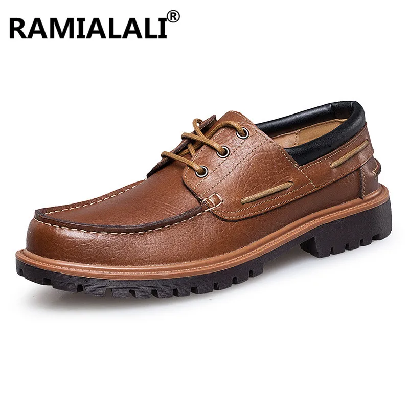 High Quality Genuine Leather Men Casual Shoes Fashion Breathable Male