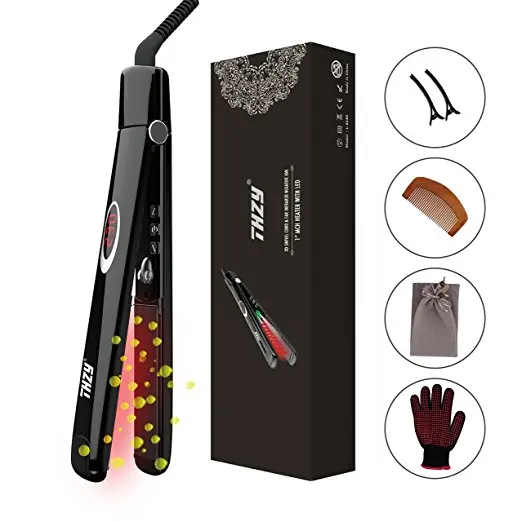 

Professional Infrared Hair Straighteners THZY Digital Anti Static Ceramic Flat Iron 1 Inch Temperature Control Negative Ion Au