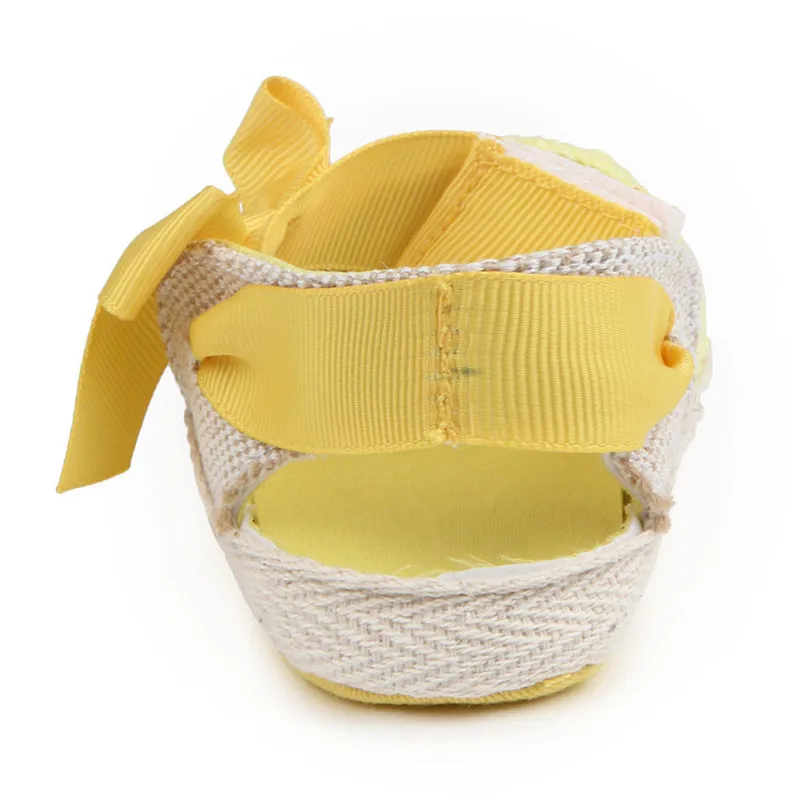 Весенне-летние льняные открытые сандалии для маленьких девочек мягкая детская дышащие сандалии обувь новорожденного противоскользящая подошва