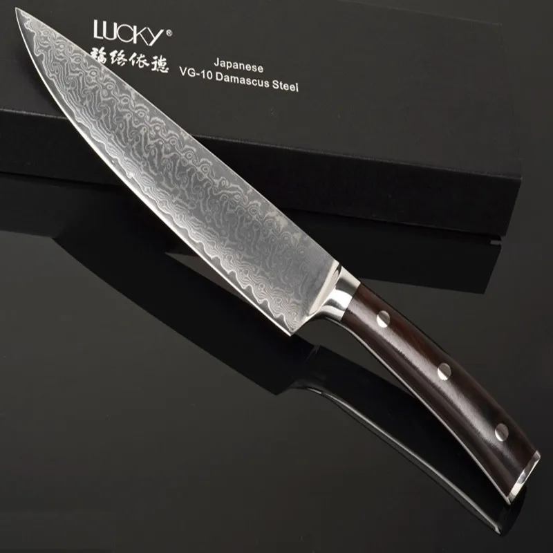 Butcher Chef Knife Professional Gyuto VG10 Core Damascus hammered Blade