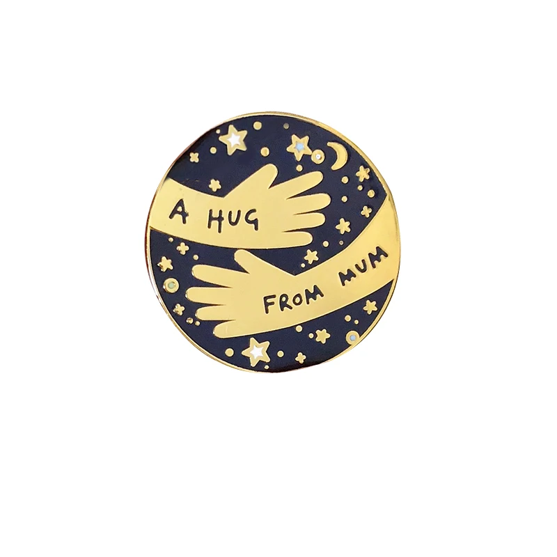 

Positive A HUG from MUM navy WHITE Enamel Pin Badge