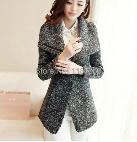 new autumn and winter Korean Women small fragrant wind woolen coat long sections Slim Nizi20141014 | Женская одежда