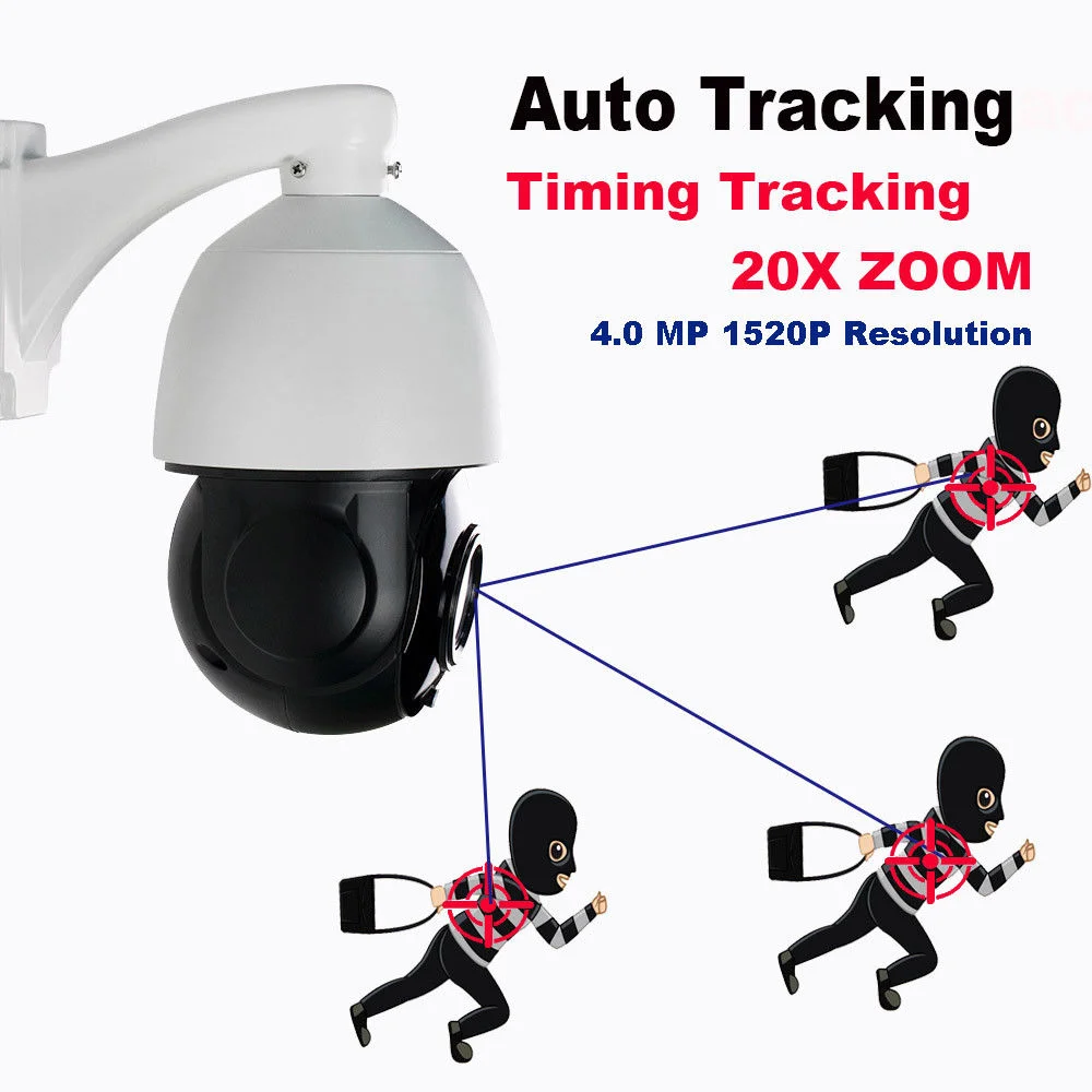 4MP 1520 P Автоматическое отслеживание PTZ скорость IP камера 20X зум ИК безопасности sd