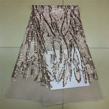 

Cassiel african laces sequins tulle lace fabric New arrival gold thread embroidery net lace fabric for wedding 5yards