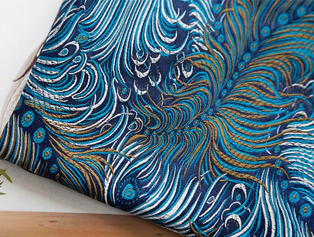 

retro feather Brocade Fabric Damask Jacquard Apparel Costume Upholstery Furnishing Curtain Material cushion fabric 75cm*50cm