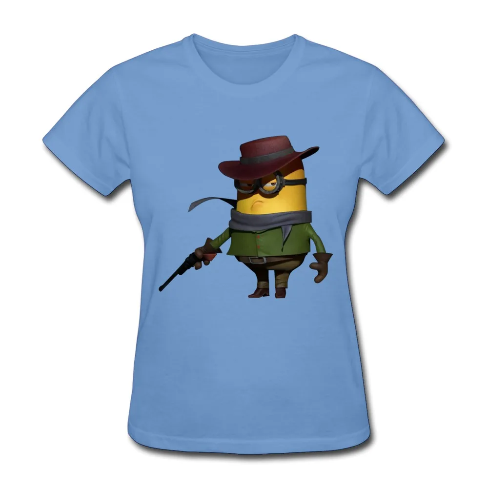2015 Customized Django Cowboy Minion1 Lady t shirt 100% Cotton 3D T Shirts Wholesale | Женская одежда