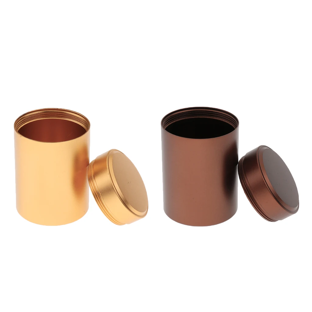 2pcs Aluminium Pill Fob Waterproof Capsule Match Case Battery Holder Outdoor Survival Storage Container Dry Box Tea Caddy