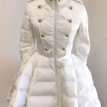 Женский пуховик, платье, тонкая талия, тонкая, средняя длина, расширенная юбка, пуховик, Женское пальто, pianbu, стоячий воротник, тонкая парка, пуховик